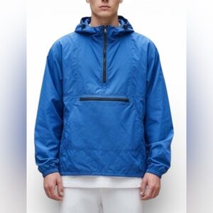 L.L. Bean Men's Vibrant Blue Windbreaker anorak for rain size XL pullover zip